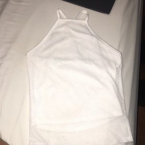 White crop top with net